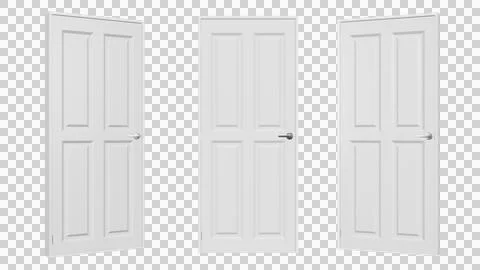 White interior doors on isolated background Stock Illustration