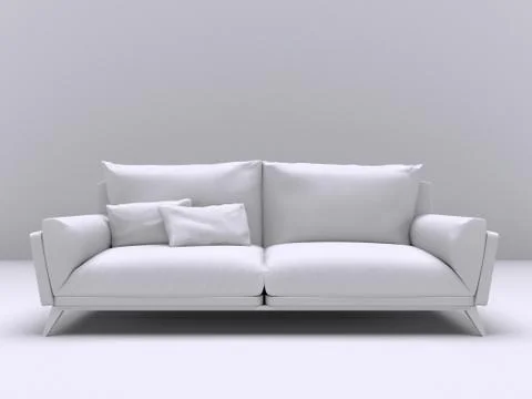 White interior modern sofa with two pillows Stock Illustration
