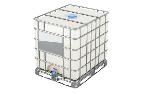 White intermediate bulk container, 3D rendering Stock Illustration