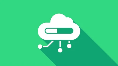 White Internet of things icon isolated on green background. Cloud computing Stock Footage 146950461
