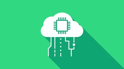 White Internet of things icon isolated on green background. Cloud computing Stock Footage 146955122