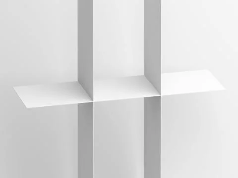 White intersected stripes structure 3d render Illustrazione stock