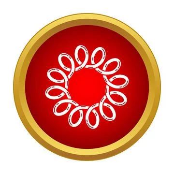White interwoven loops forming abstract circular pattern icon イラスト素材