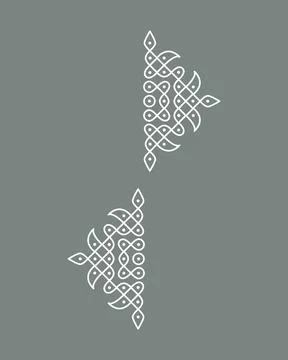White intricate patterns adorn a muted gray background Stock Illustration