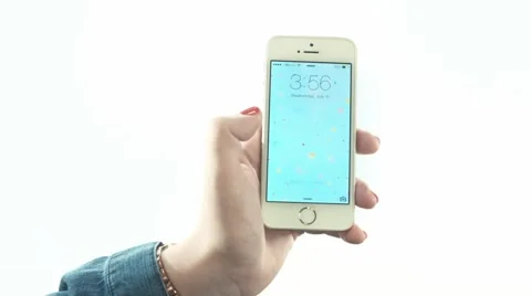White iPhone on White Background Stock Footage 52443574