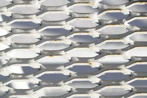 White iron interlaced crate, background Stock Photos