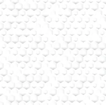 White irregular geometric seamless pattern with hexagons Stock Illustration