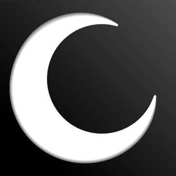 White islamic symbol on black background Stock Illustration