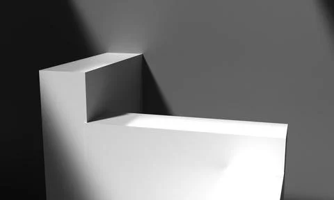 White isolate stage stand showcase studio pedestal product shadow light bri.. Stock Illustration