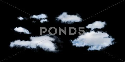 White isolated clouds. Stock Photos