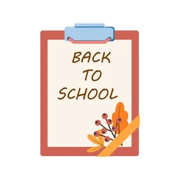 White isolated flat vector with colorful set of objects for school or office. Stock Illustration