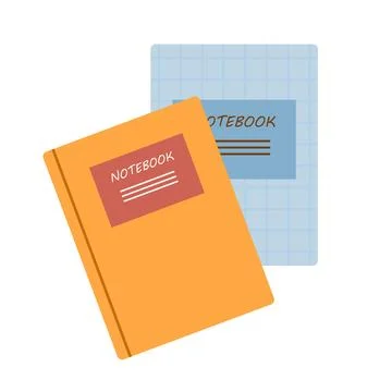 White isolated flat vector with colorful set of objects for school or office. Stock Illustration