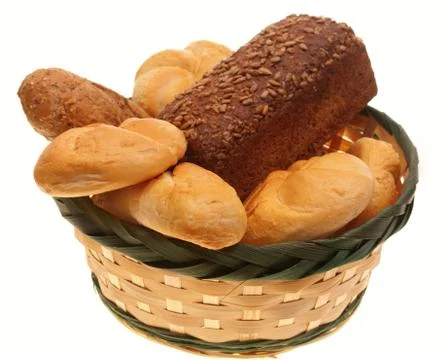 White isolated round breads Stock Photos