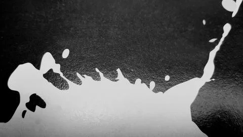 White isolated splash ink paint splatter black background. 3d illustration. Stock Illustration