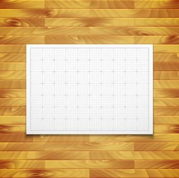 White isolated square grid with shadow isolated on wood texture Stock Illustration
