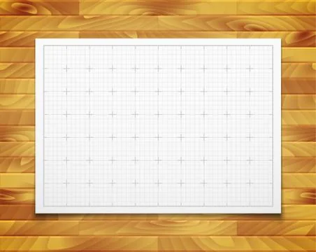White isolated square grid with shadow isolated on wood texture Stock Illustration