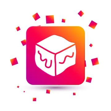 White Isometric cube icon isolated on white background. Geometric cubes solid Illustrazione stock