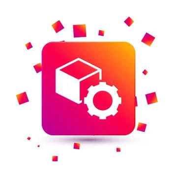 White Isometric cube icon isolated on white background. Geometric cubes solid Stock Illustration