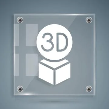 White Isometric cube icon isolated on grey background. Geometric cubes solid 스톡 일러스트