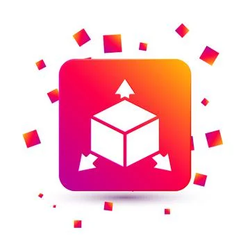 White Isometric cube icon isolated on white background. Geometric cubes solid Stockillustratie