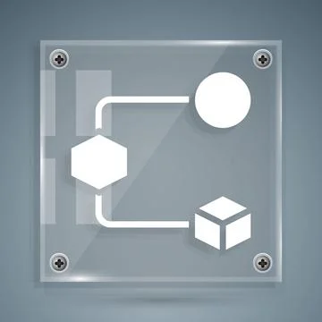 White Isometric cube icon isolated on grey background. Geometric cubes solid Stock Illustration