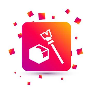 White Isometric cube icon isolated on white background. Geometric cubes solid Stock Illustration