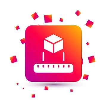 White Isometric cube icon isolated on white background. Geometric cubes solid イラスト素材