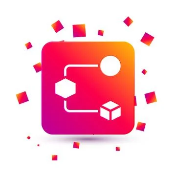 White Isometric cube icon isolated on white background. Geometric cubes sol.. Stock Illustration