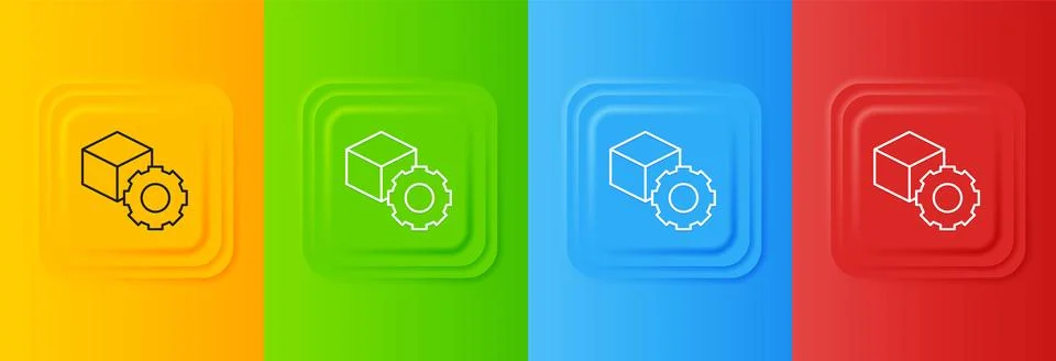 White Isometric cube icon isolated on colorful background. Geometric cubes .. Stock Illustration