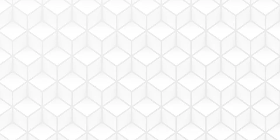 White isometric cube or boxes background frame filling geometrical pattern te Illustrazione stock