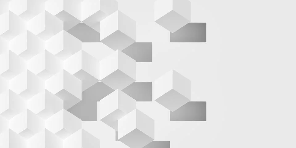 White isometric cube or boxes background abstract modern minimal template f.. 스톡 일러스트