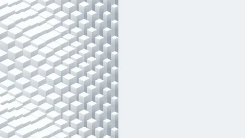 White isometric cubes waving on the left fading into empty right space 動画素材 348267351