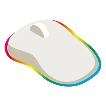 White isometric mouse device Stock Illustration