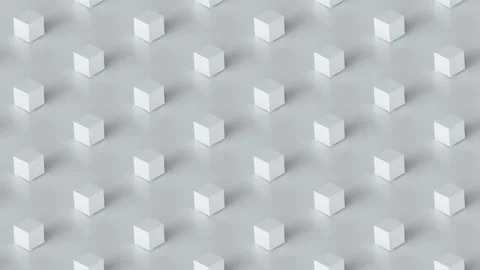 White Izometric Cubes Rounding Forever Looped 4K V2 Video stock 265031481
