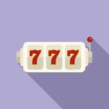 White jackpot icon flat vector. Spin game Stock Illustration