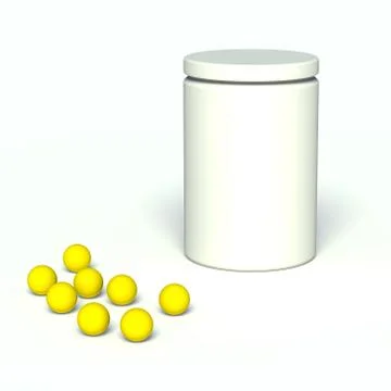 White jar with vitamins. Stock Illustration
