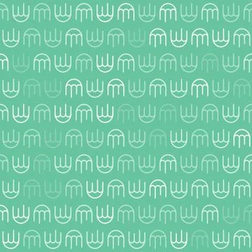 White Jellyfish Pattern on Green Background Stock Illustration