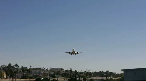 White Jet Landing Stock Footage 12667018