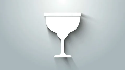 White Jewish goblet icon isolated on grey background. Jewish wine cup for Video stock 145920153