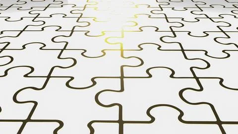 White jigsaw for abstract background concept 3d rendering Stock Photos