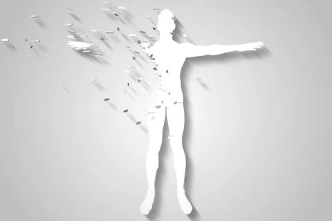 White jigsaw body breaking up Stock Illustration
