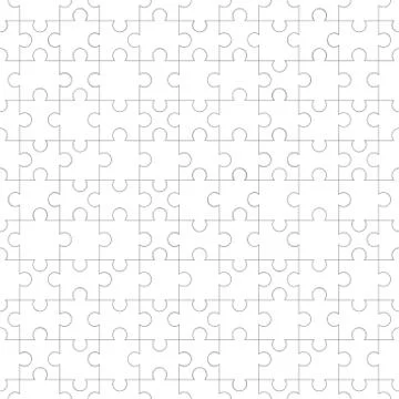 White jigsaw pieces seamless pattern Illustrazione stock