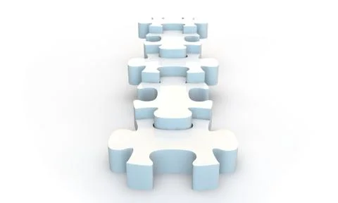 White jigsaw puzzle Stock Illustration