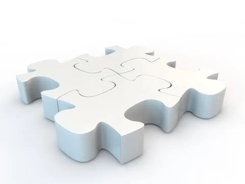 White jigsaw puzzle Stock Illustration