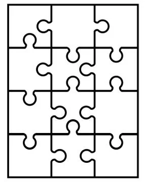 White jigsaw puzzle Stock Illustration