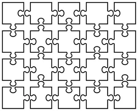White jigsaw puzzle Stock Illustration