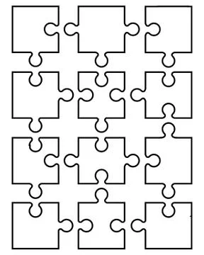 White jigsaw puzzle Stock Illustration