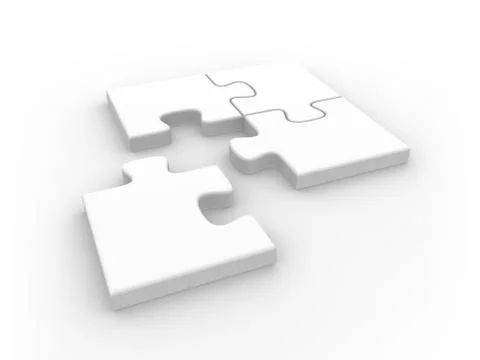 White jigsaw puzzle Stock Illustration