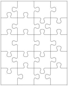 White jigsaw puzzle Stock Illustration