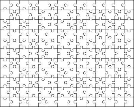 White jigsaw puzzle Stock Illustration